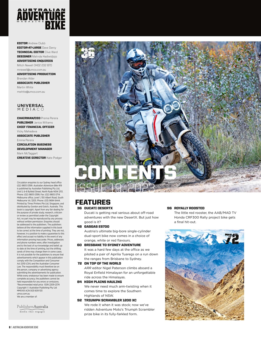 Australian Adventure Bike Preview Pages