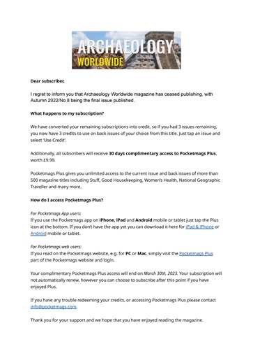 Archaeology Worldwide issue 