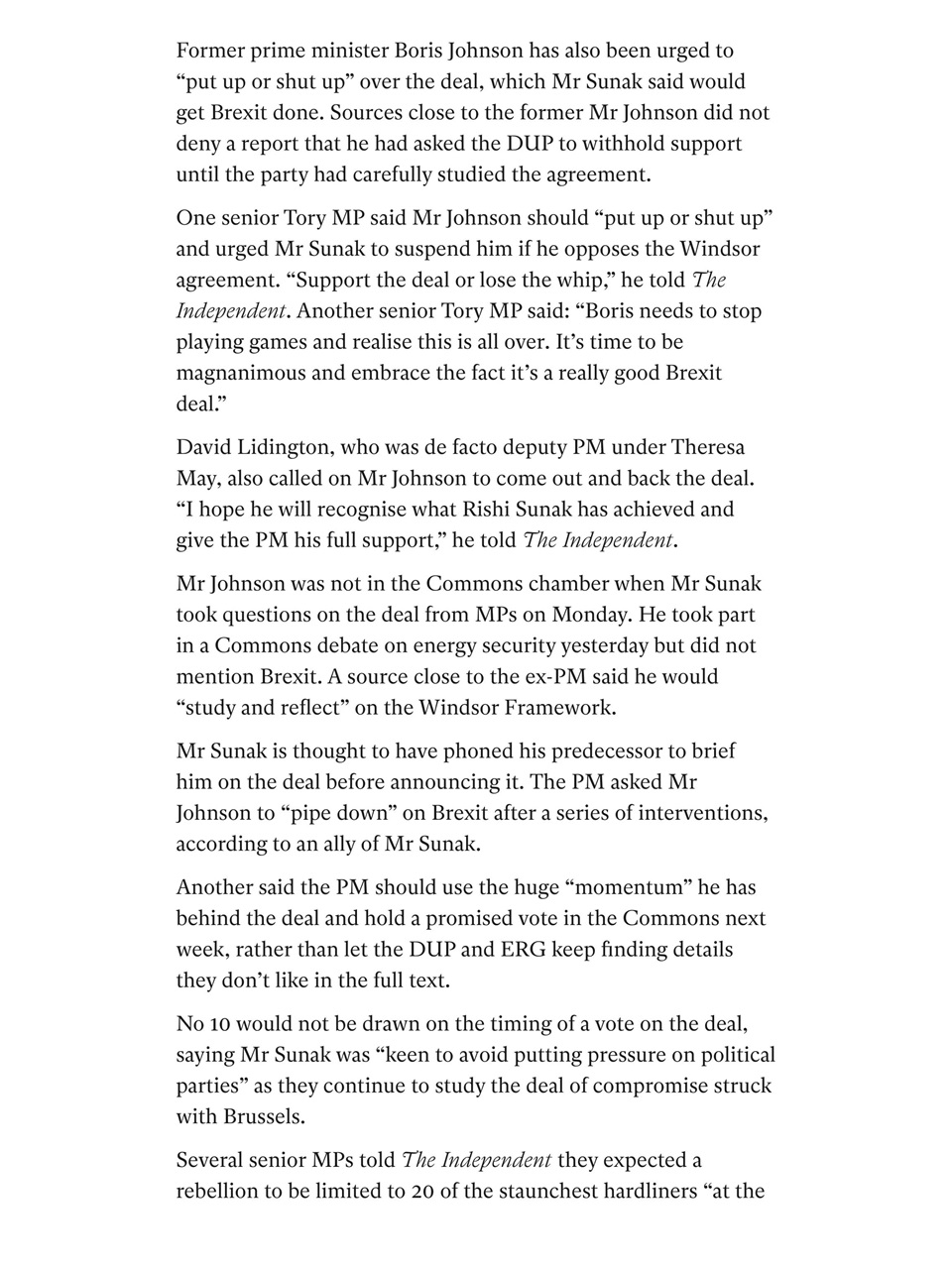 The Independent Daily Edition Newspaper Preview Pages