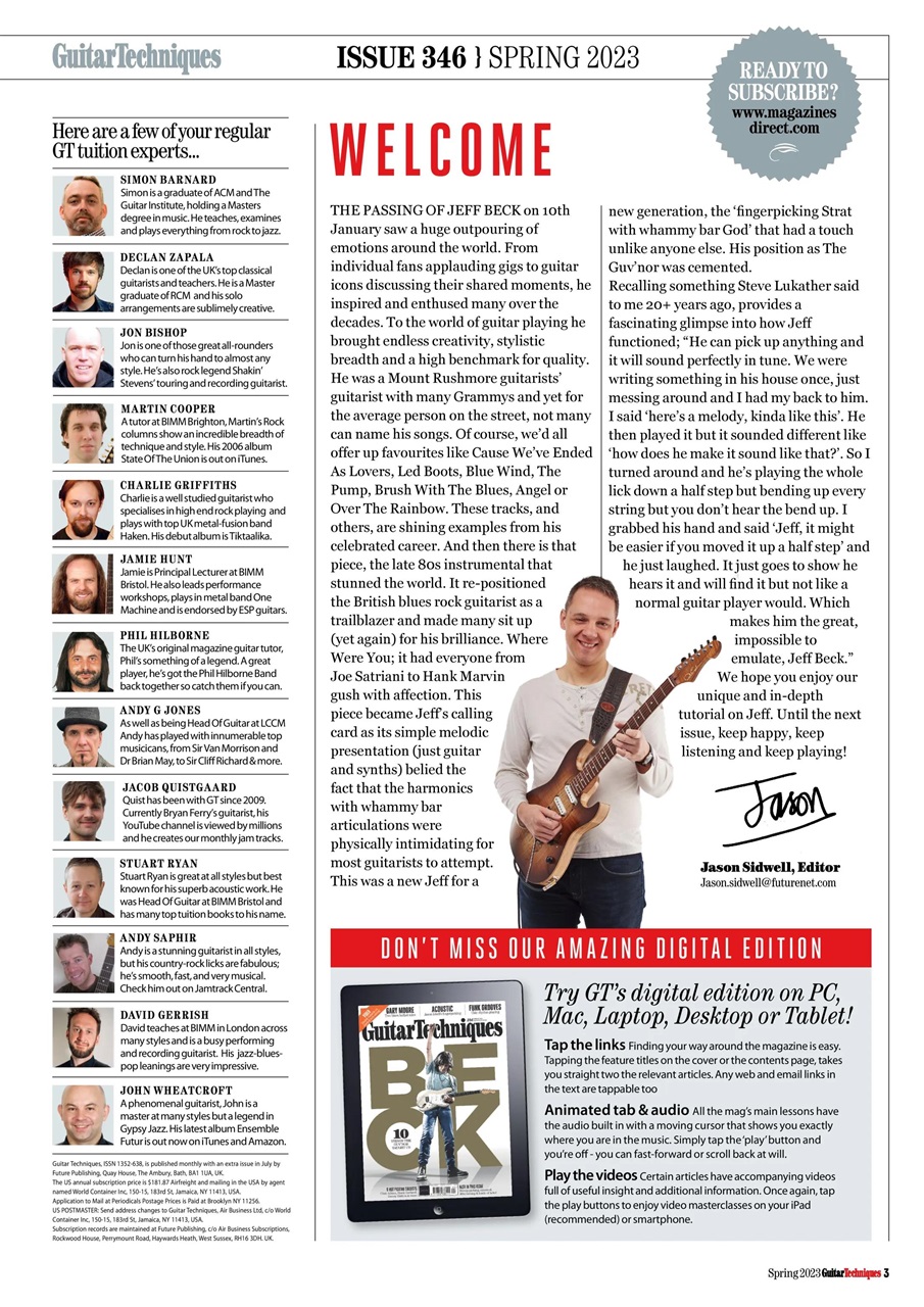 Guitar Techniques Preview Pages