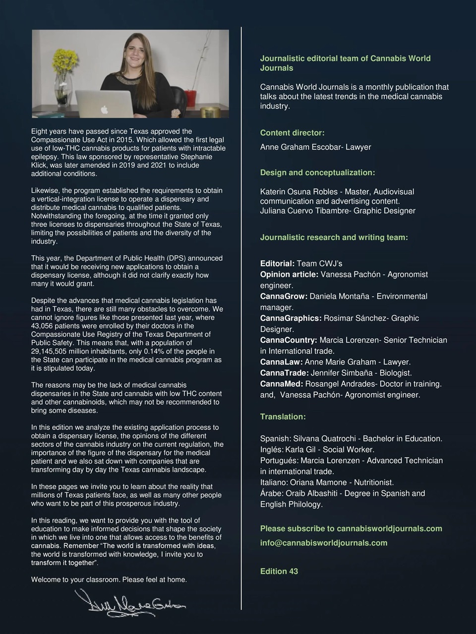 Cannabis World Journals Preview Pages