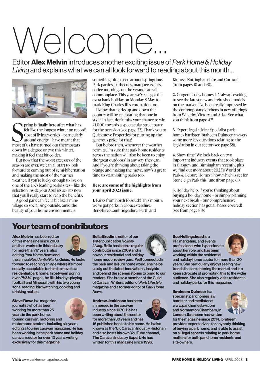 Park Home & Holiday Living Preview Pages