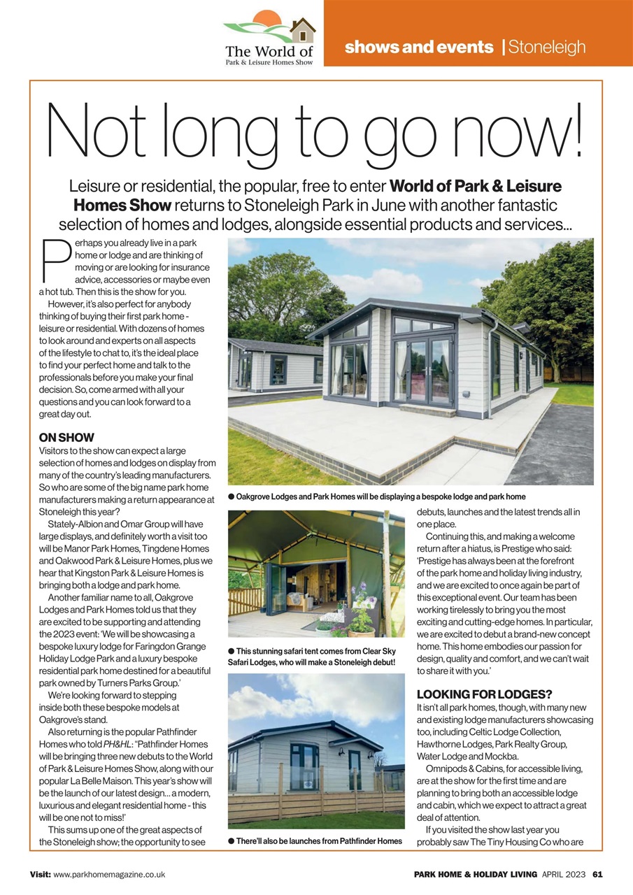 Park Home & Holiday Living Preview Pages