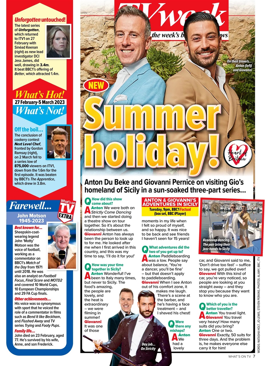 What's on TV Preview Pages