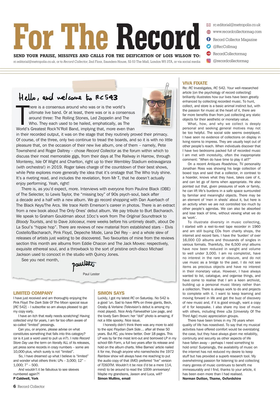 Record Collector Preview Pages