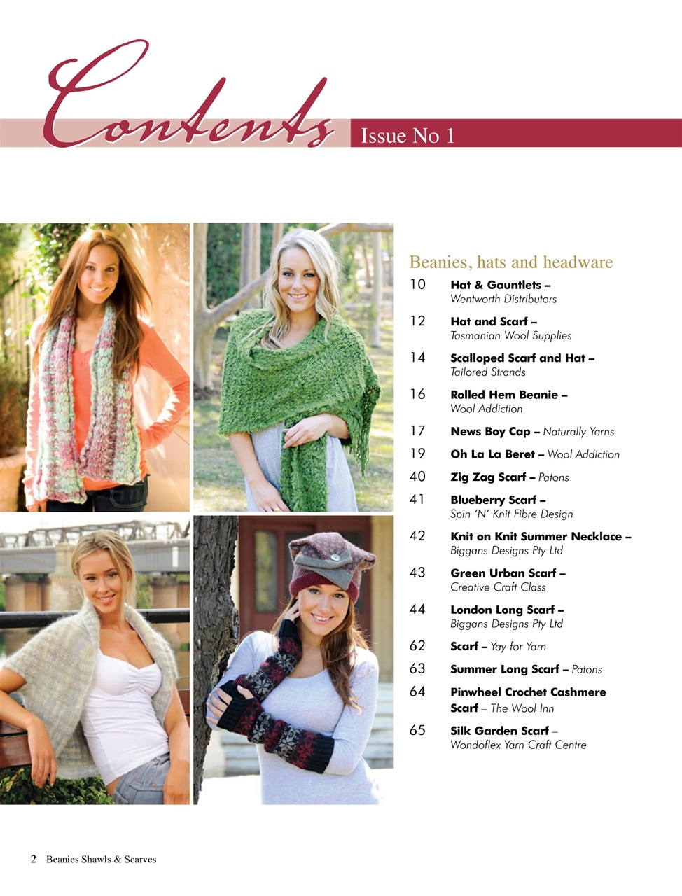 Beanies Shawls and Scarves Preview Pages