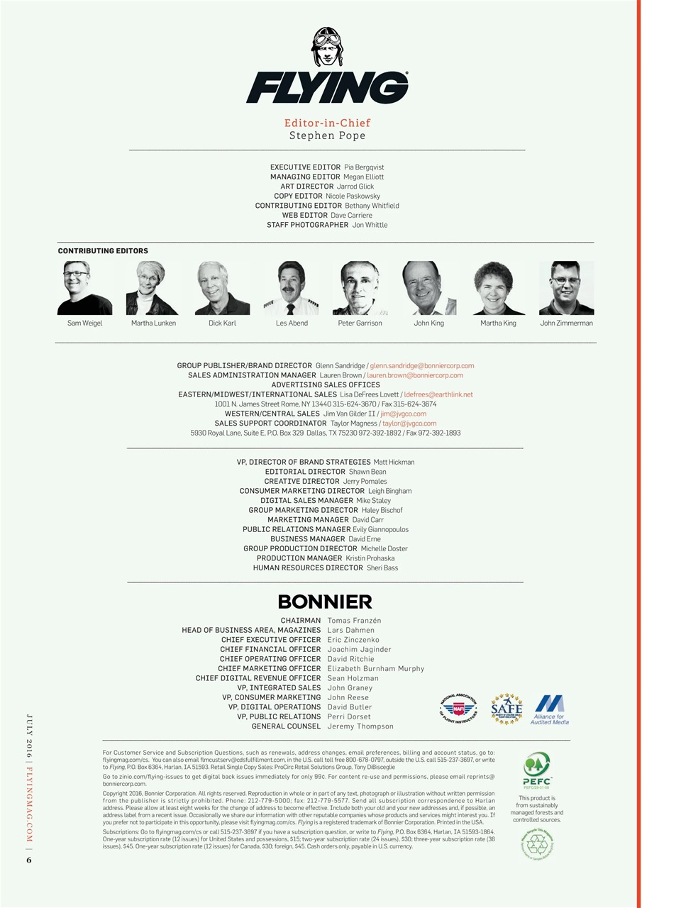 FLYING Magazine Preview Pages