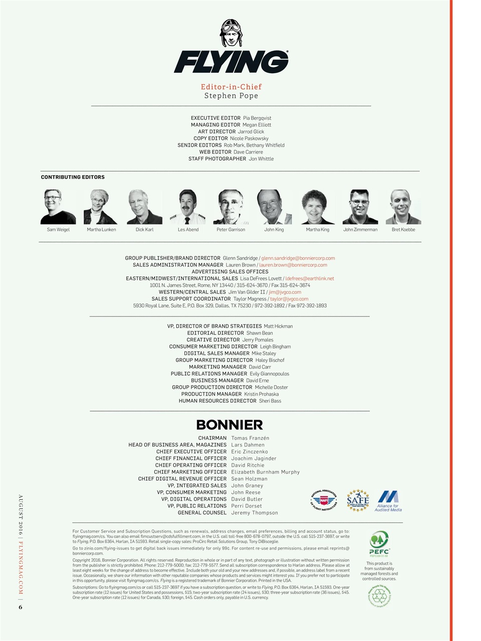 FLYING Magazine Preview Pages