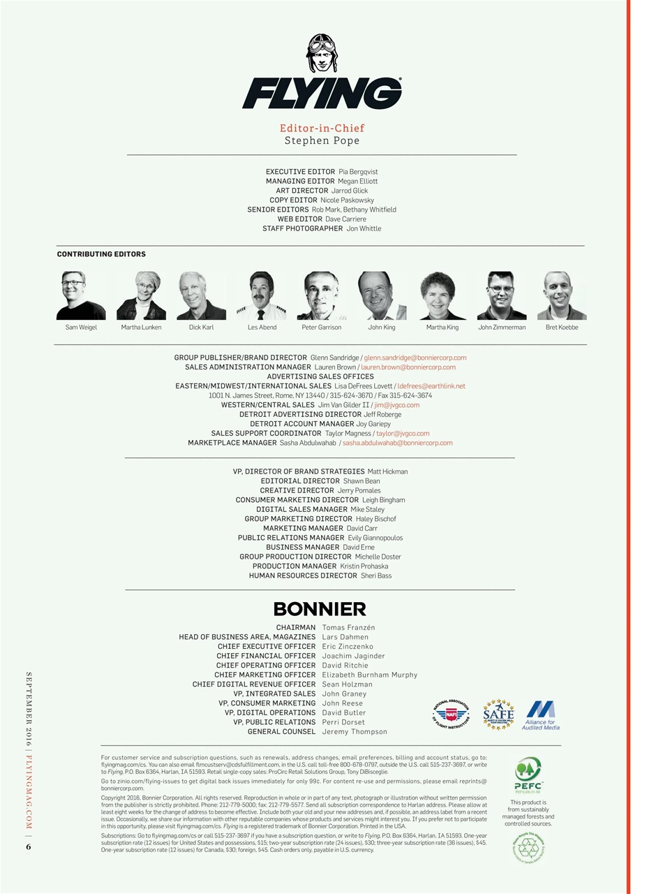 FLYING Magazine Preview Pages