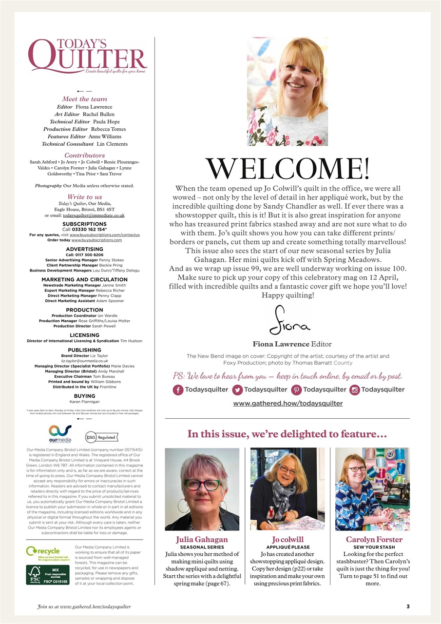 Today’s Quilter Preview Pages