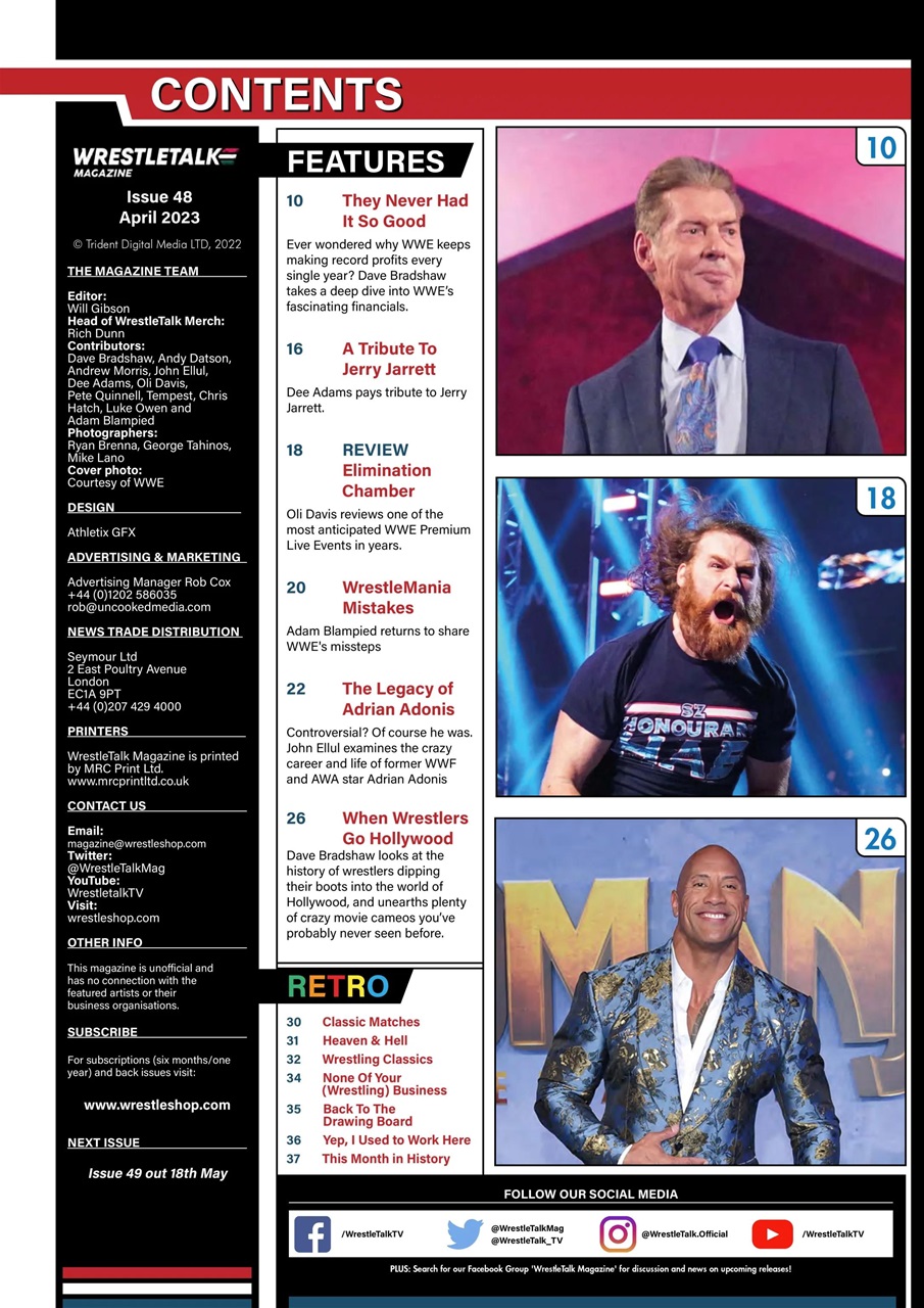 Wrestletalk Magazine Preview Pages