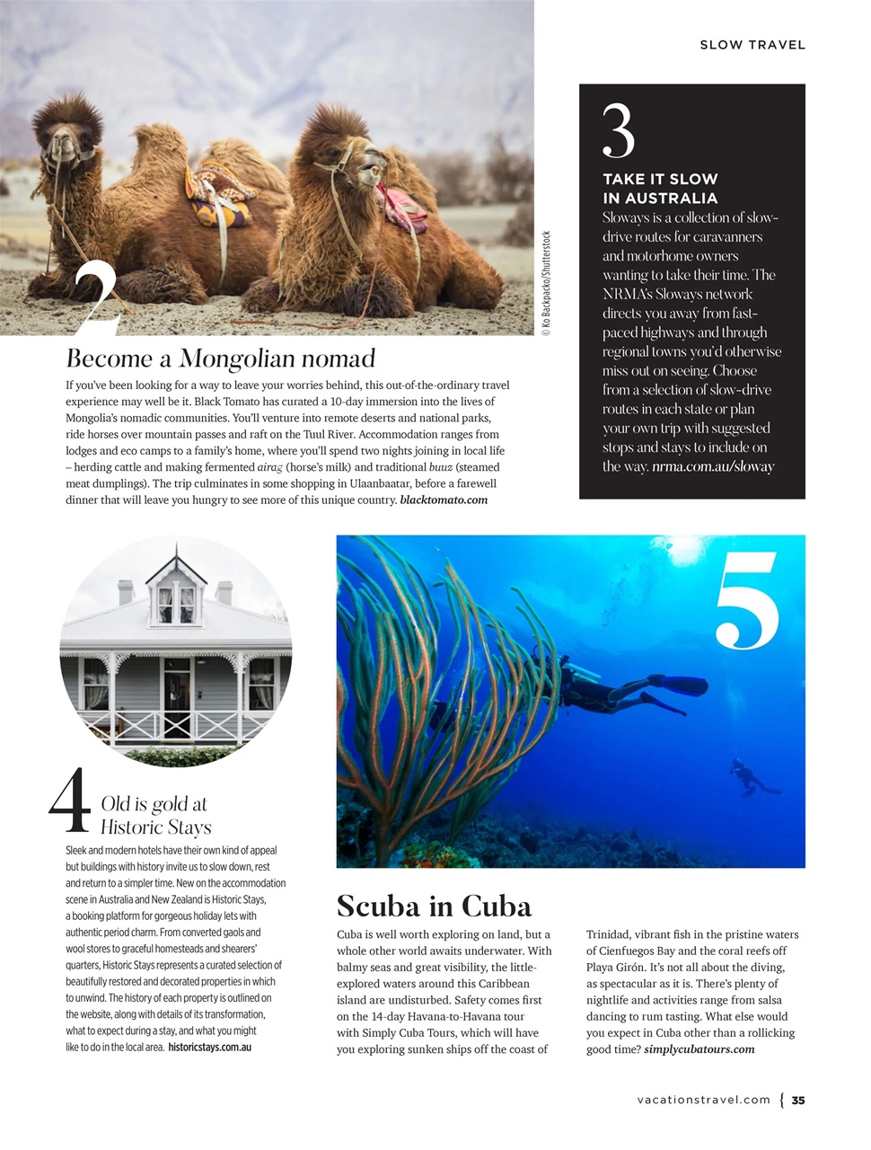 Vacations & Travel Preview Pages