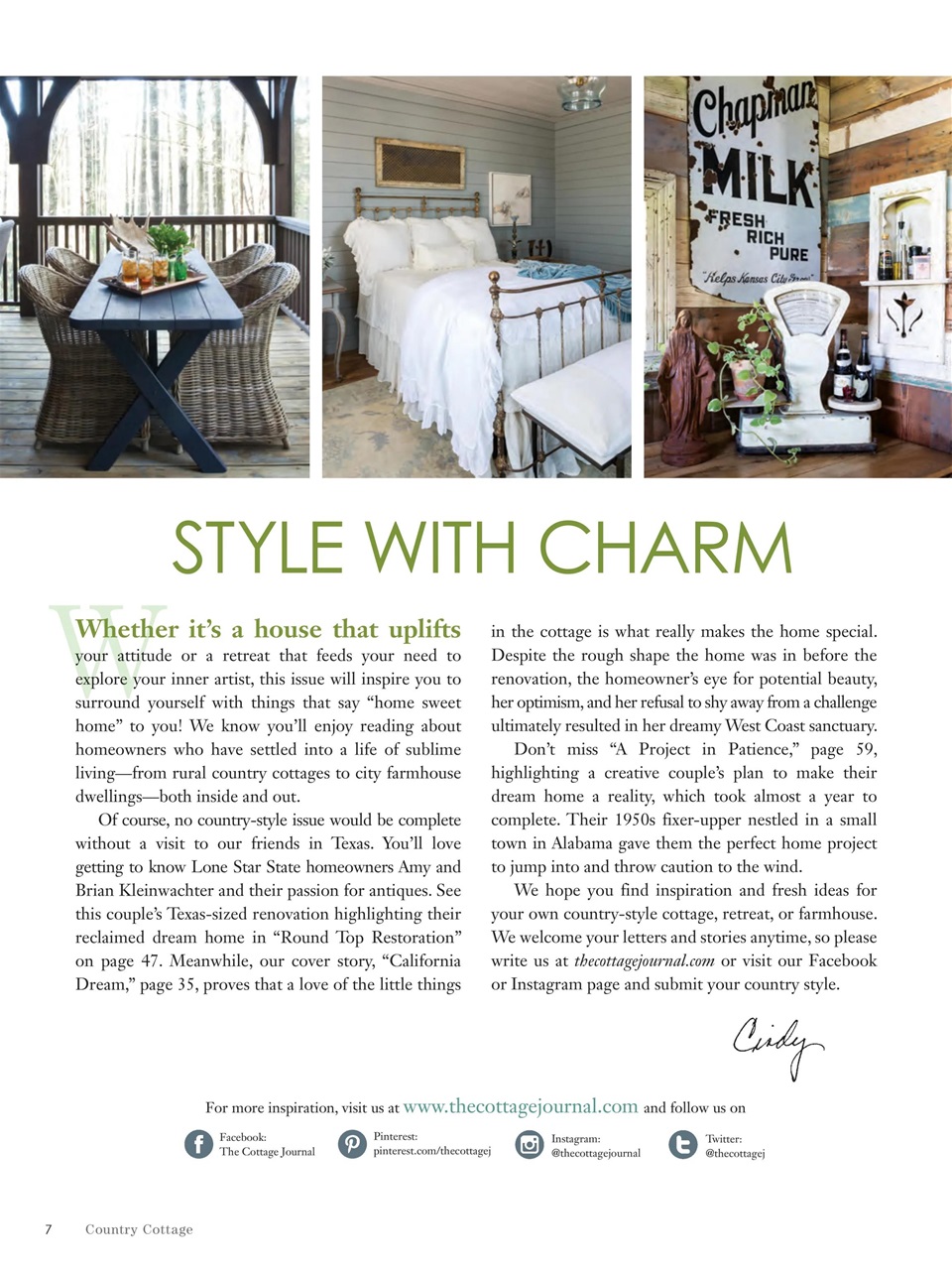 The Cottage Journal Preview Pages