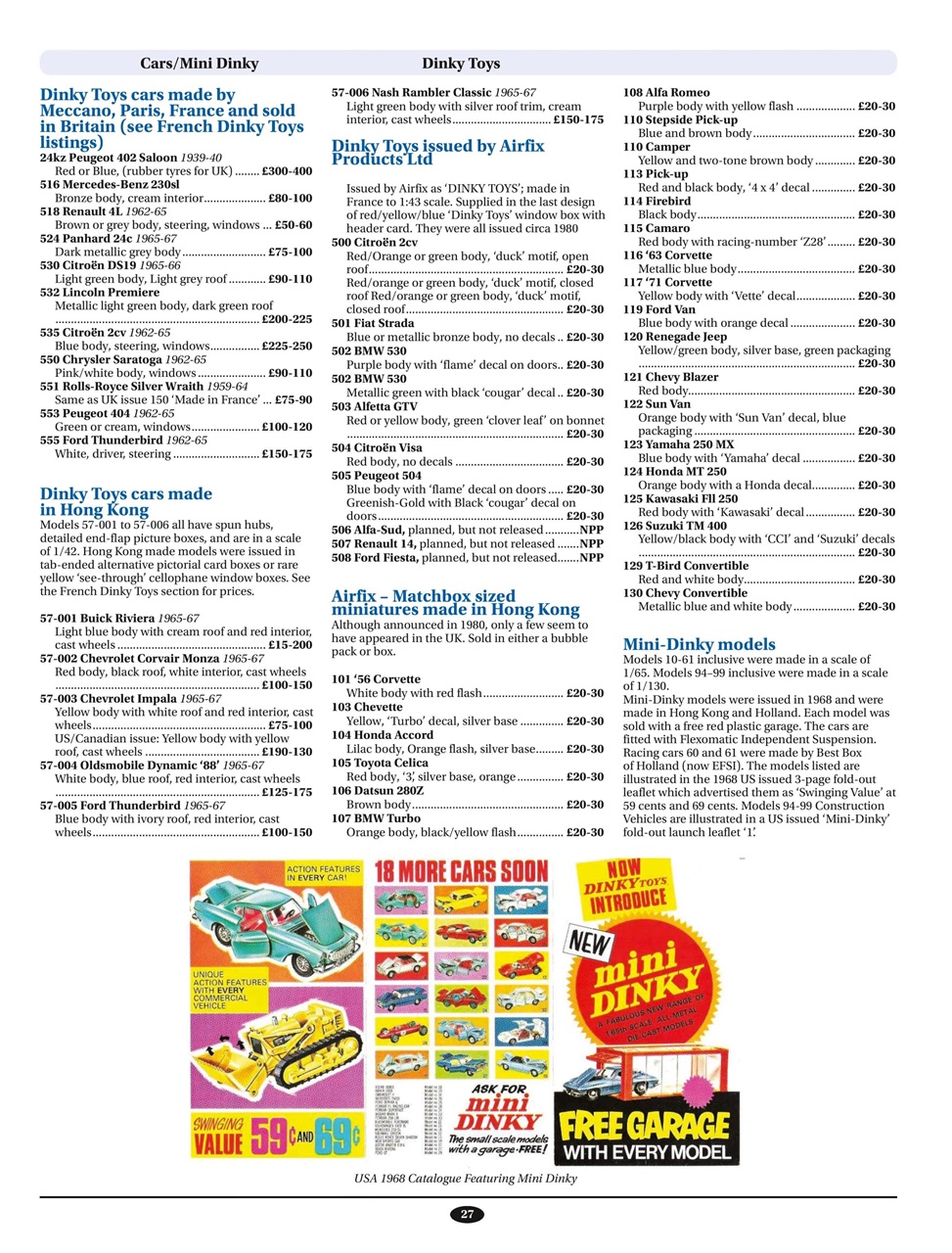 Toy Collectors Price Guide Preview Pages