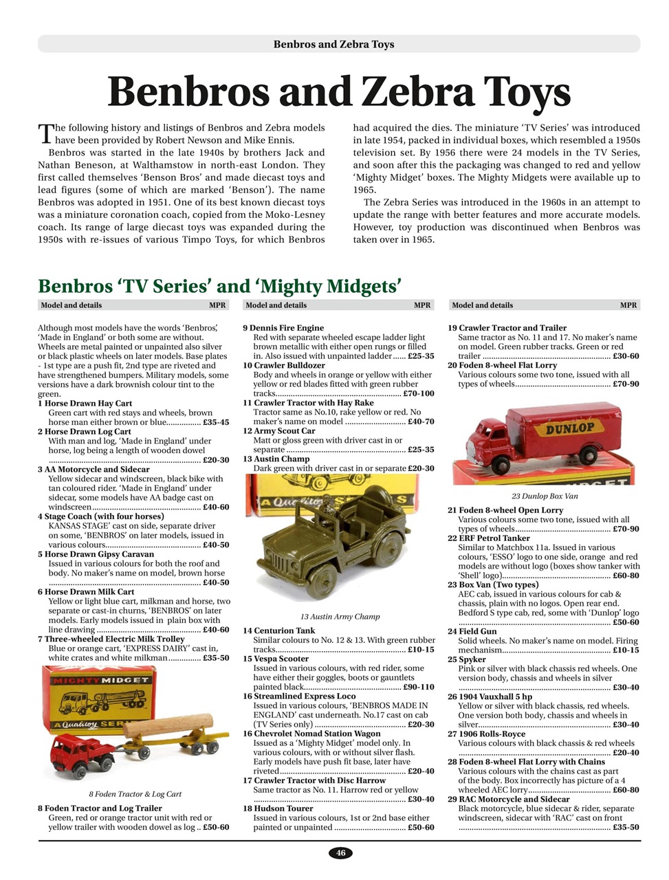 Toy Collectors Price Guide Preview Pages