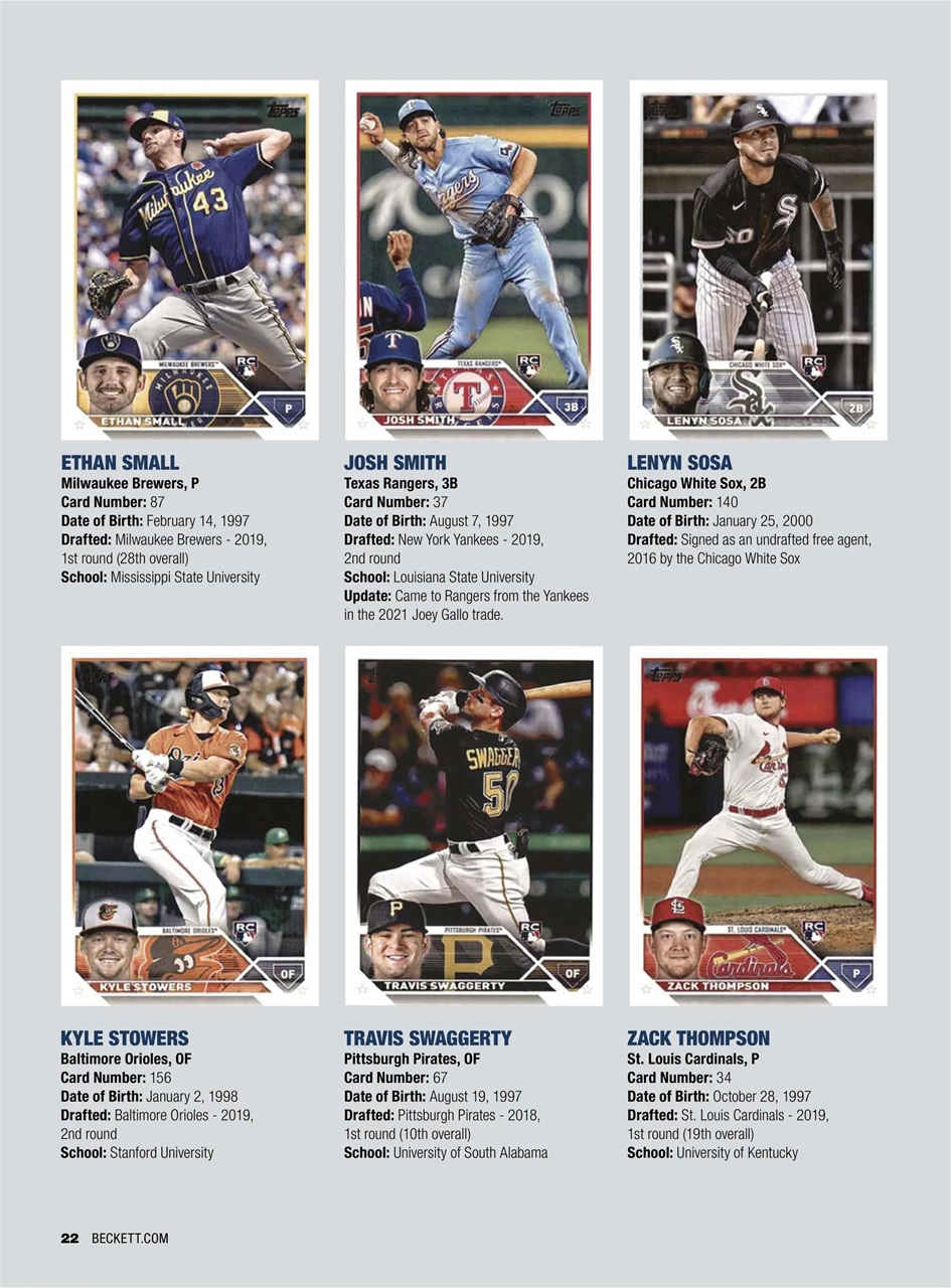 Beckett Baseball Magazine Preview Pages