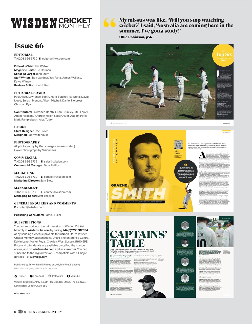 Wisden Cricket Monthly Preview Pages
