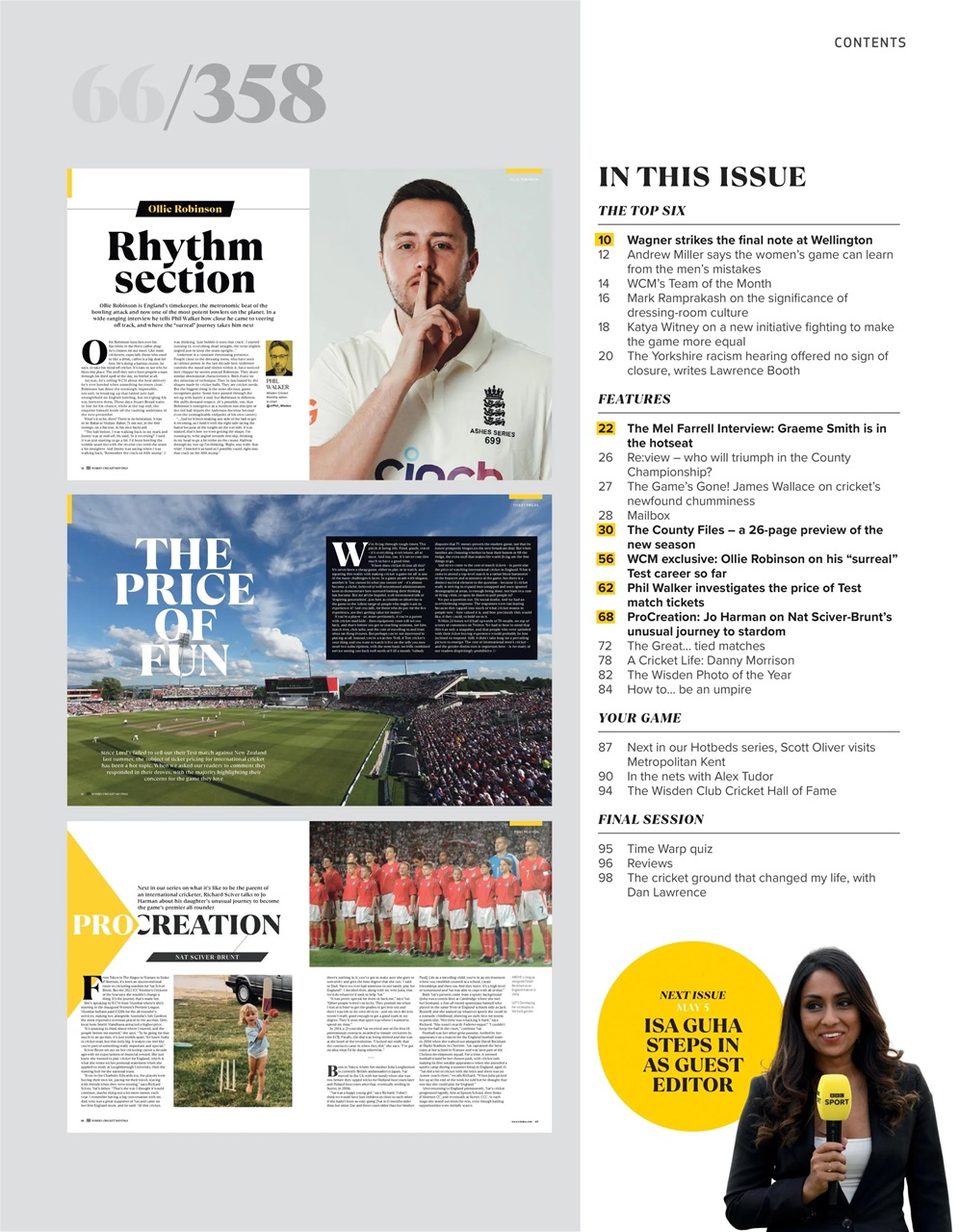 Wisden Cricket Monthly Preview Pages