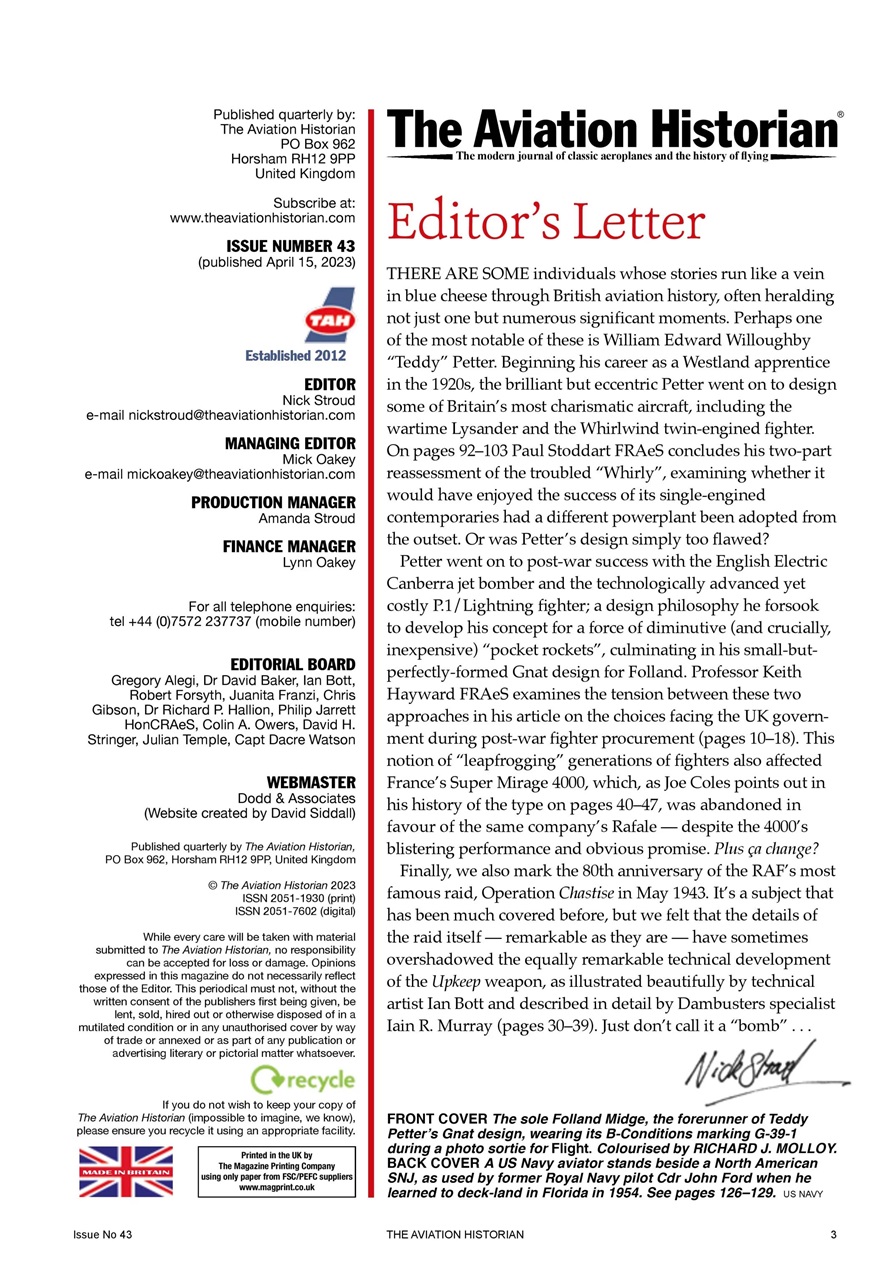 The Aviation Historian Magazine Preview Pages