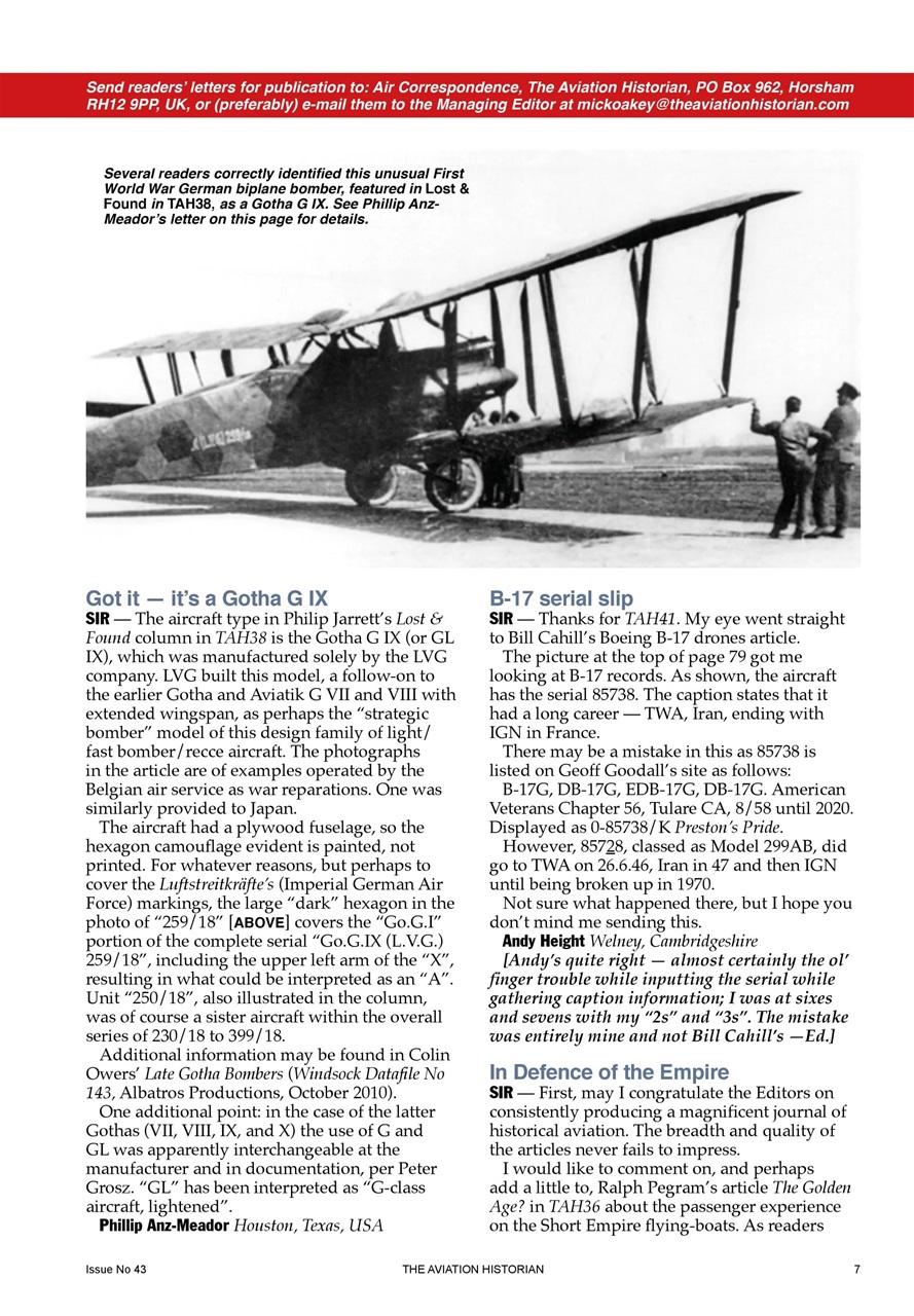 The Aviation Historian Magazine Preview Pages