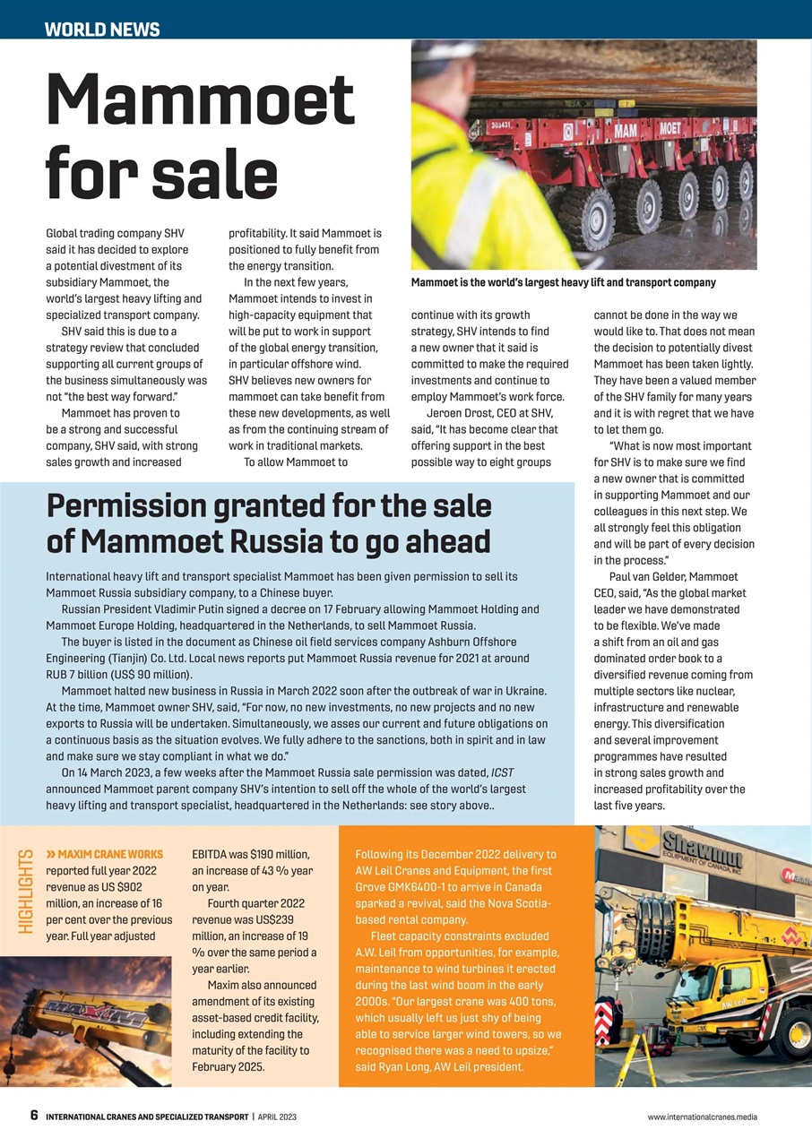 Int. Cranes and Specialized Transp Preview Pages