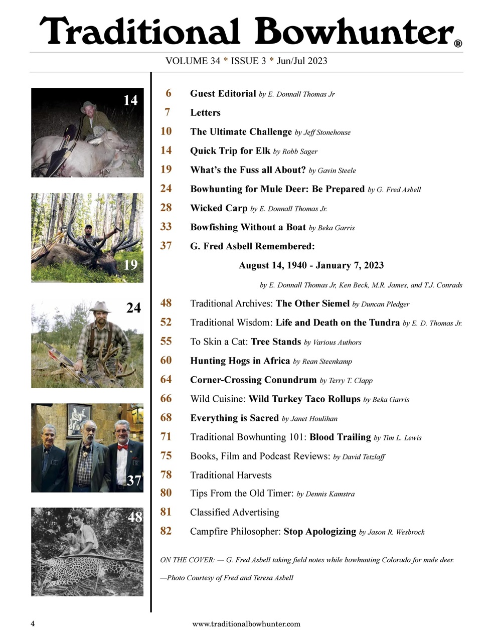 Traditional Bowhunter Magazine Preview Pages