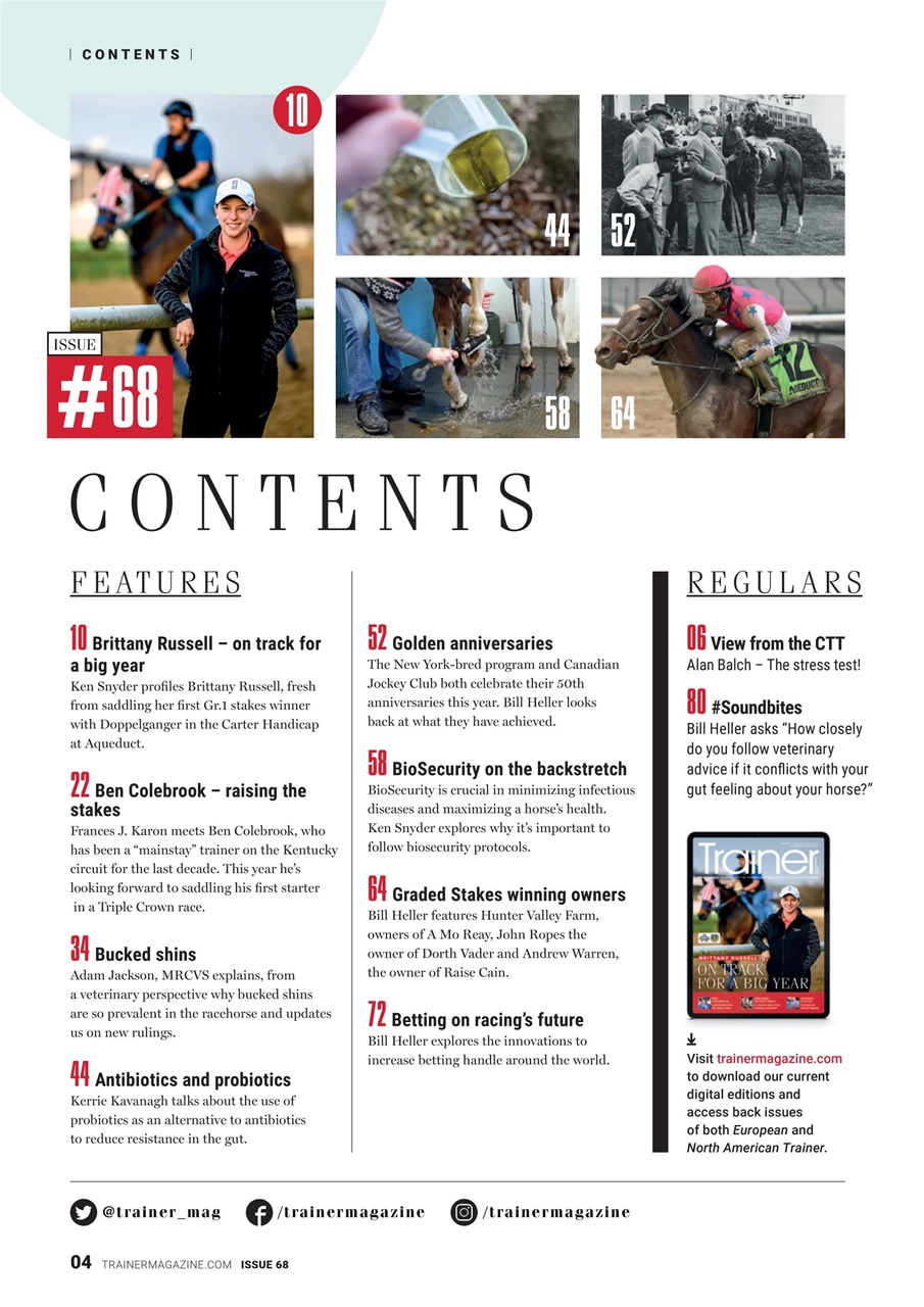 North American Trainer Magazine - horse racing Preview Pages