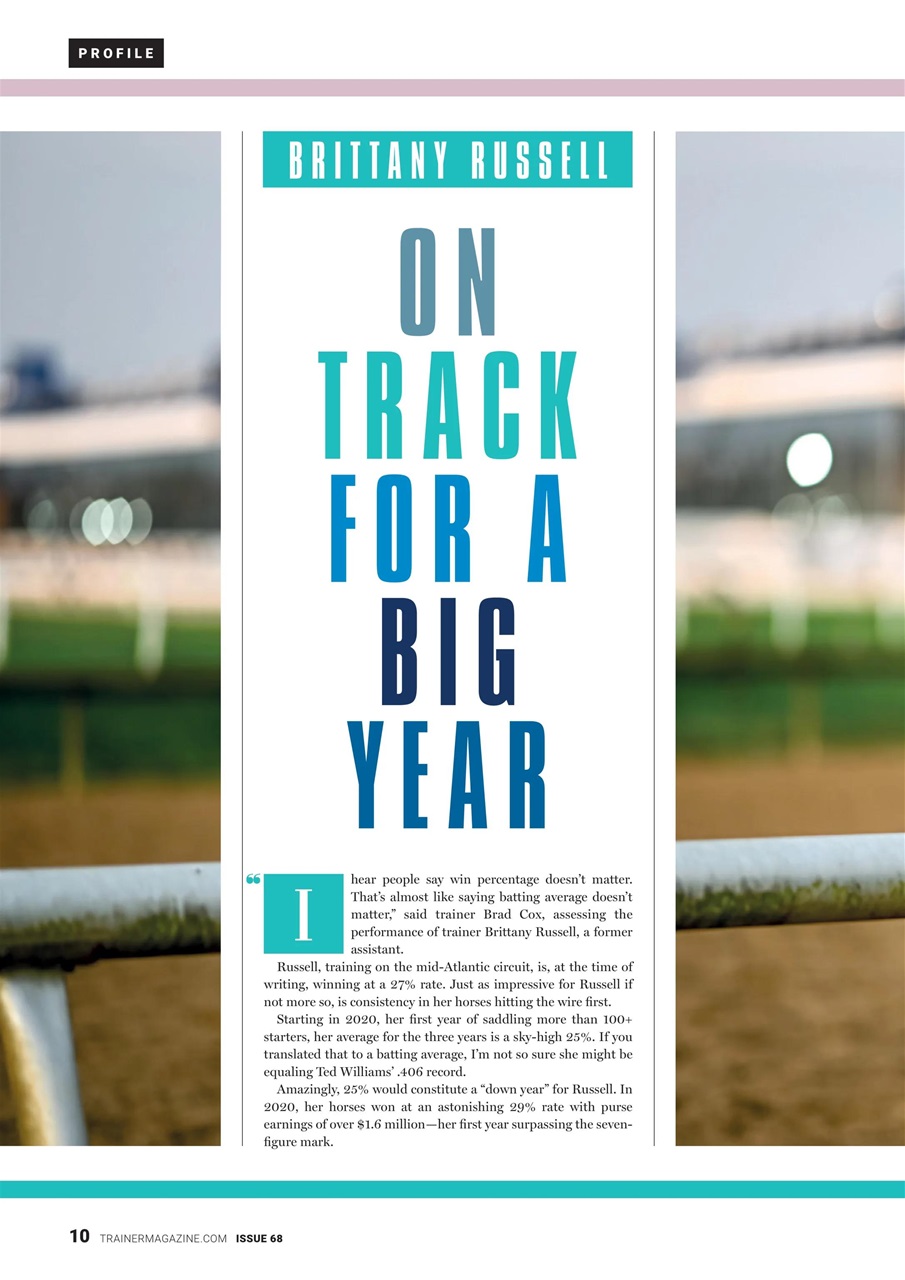 North American Trainer Magazine - horse racing Preview Pages