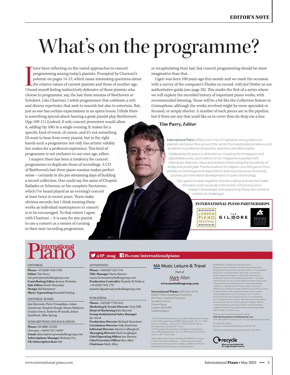 International Piano Preview Pages