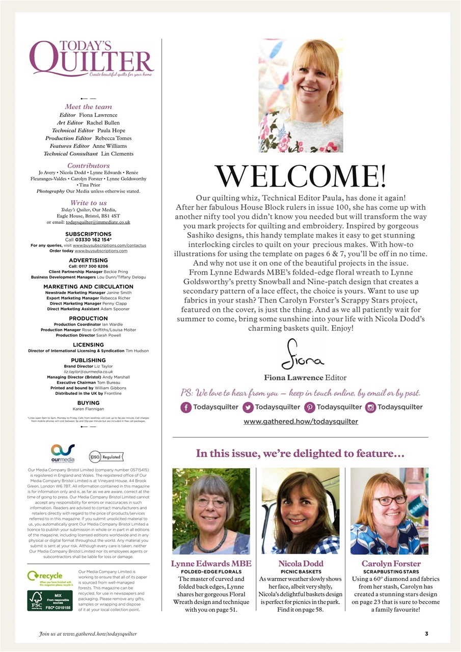Today’s Quilter Preview Pages