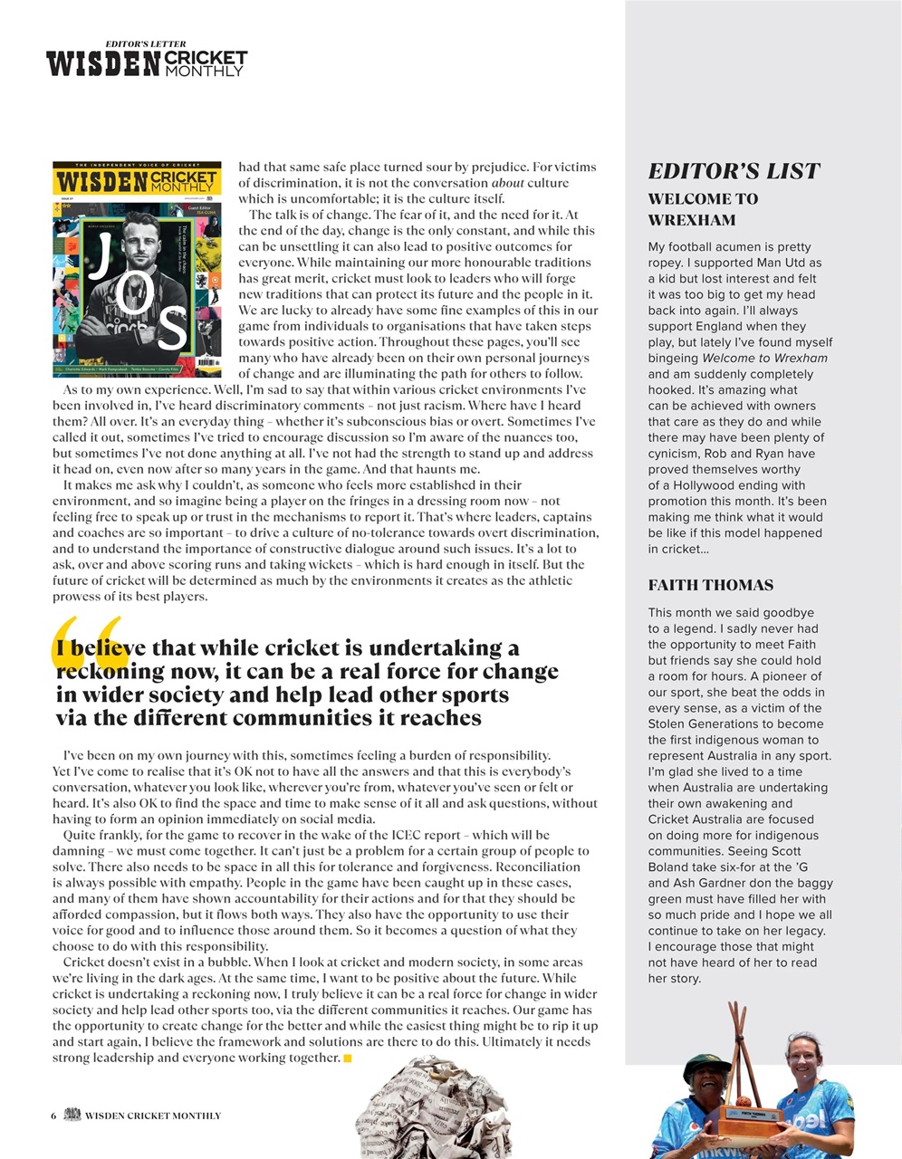 Wisden Cricket Monthly Preview Pages