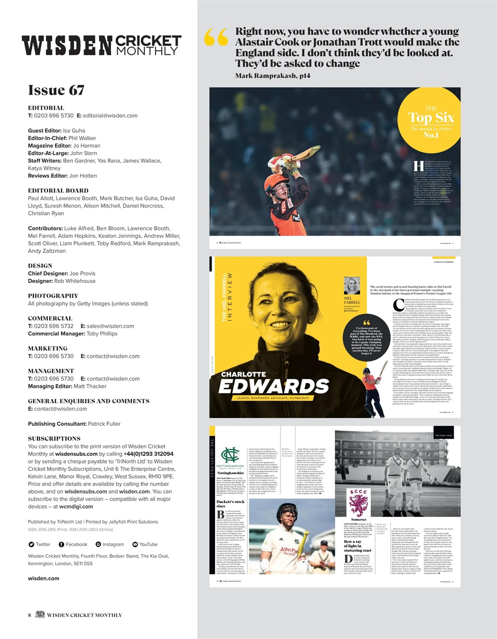 Wisden Cricket Monthly Preview Pages