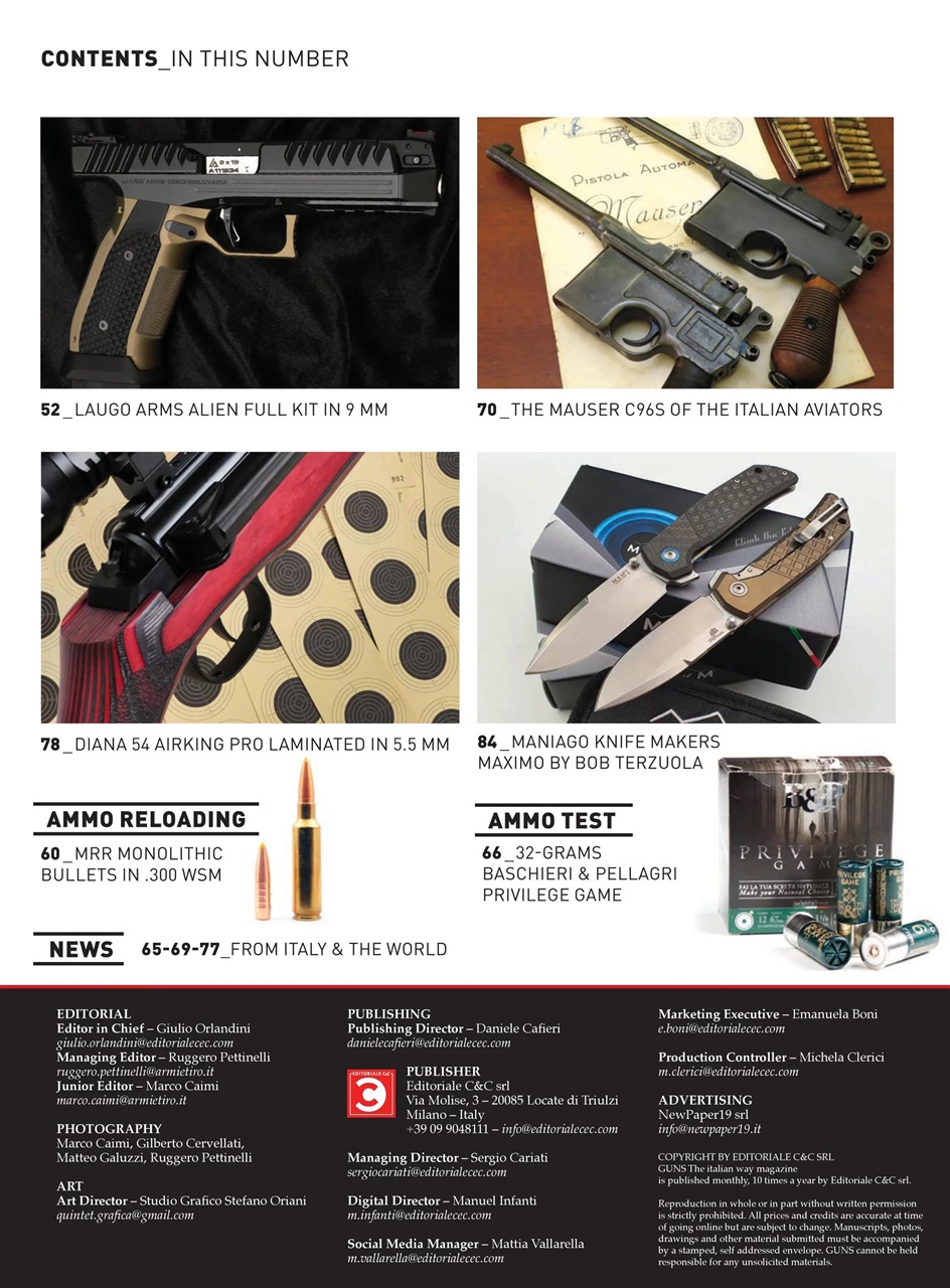 GUNS: The Italian Way Magazine Preview Pages