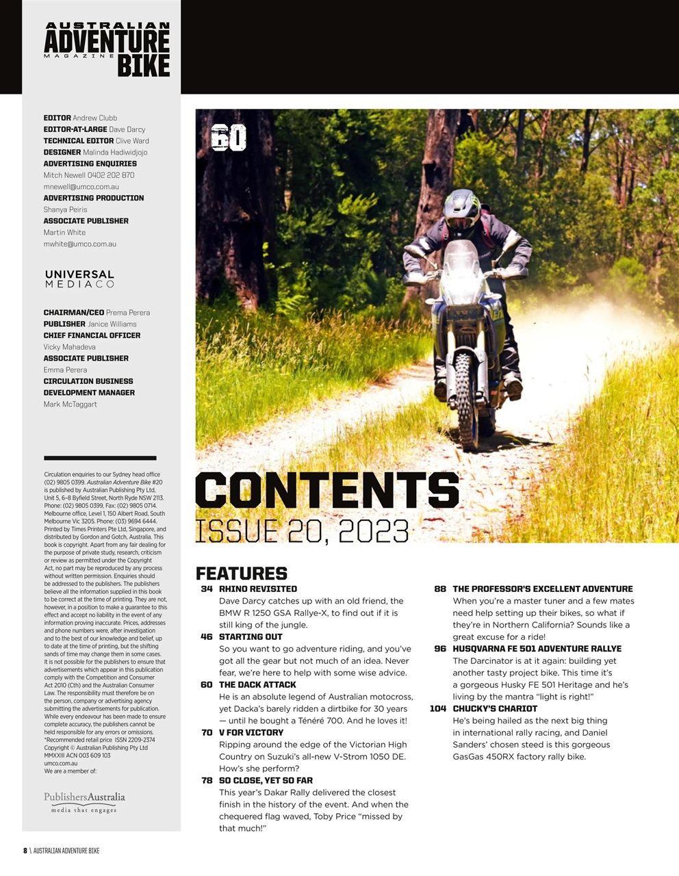 Australian Adventure Bike Preview Pages