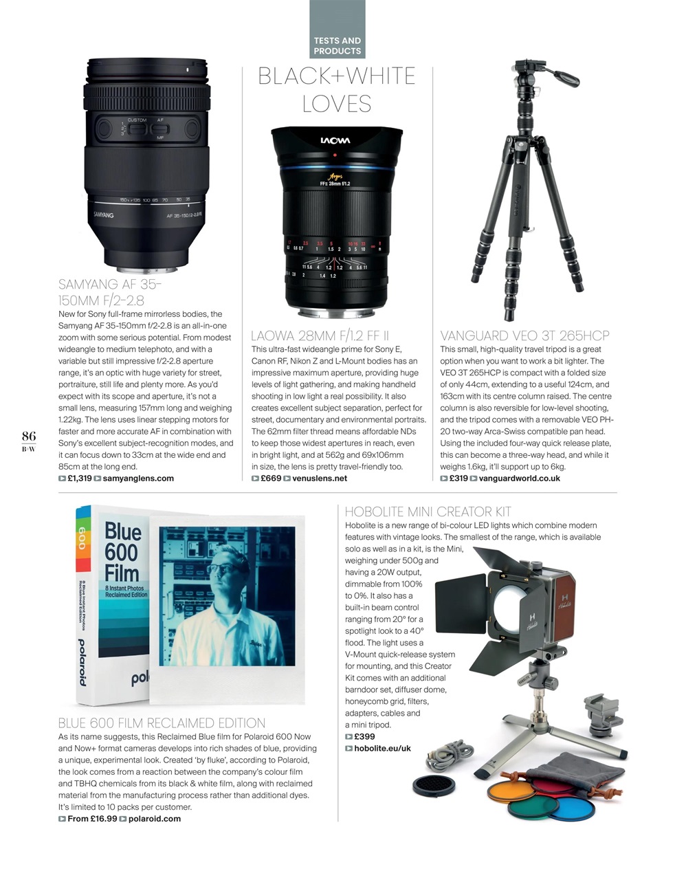 Black+White Photography Preview Pages