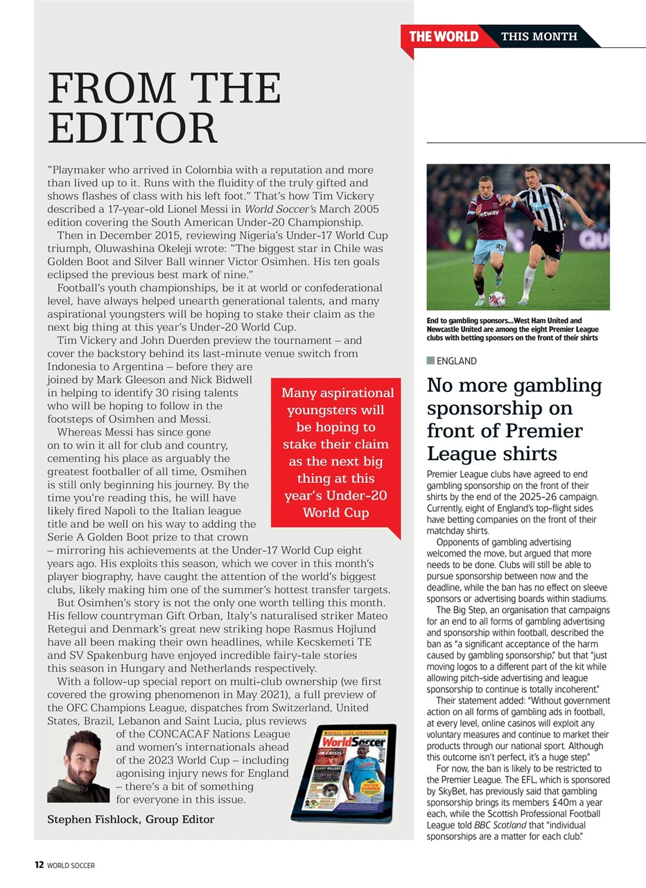 World Soccer Preview Pages