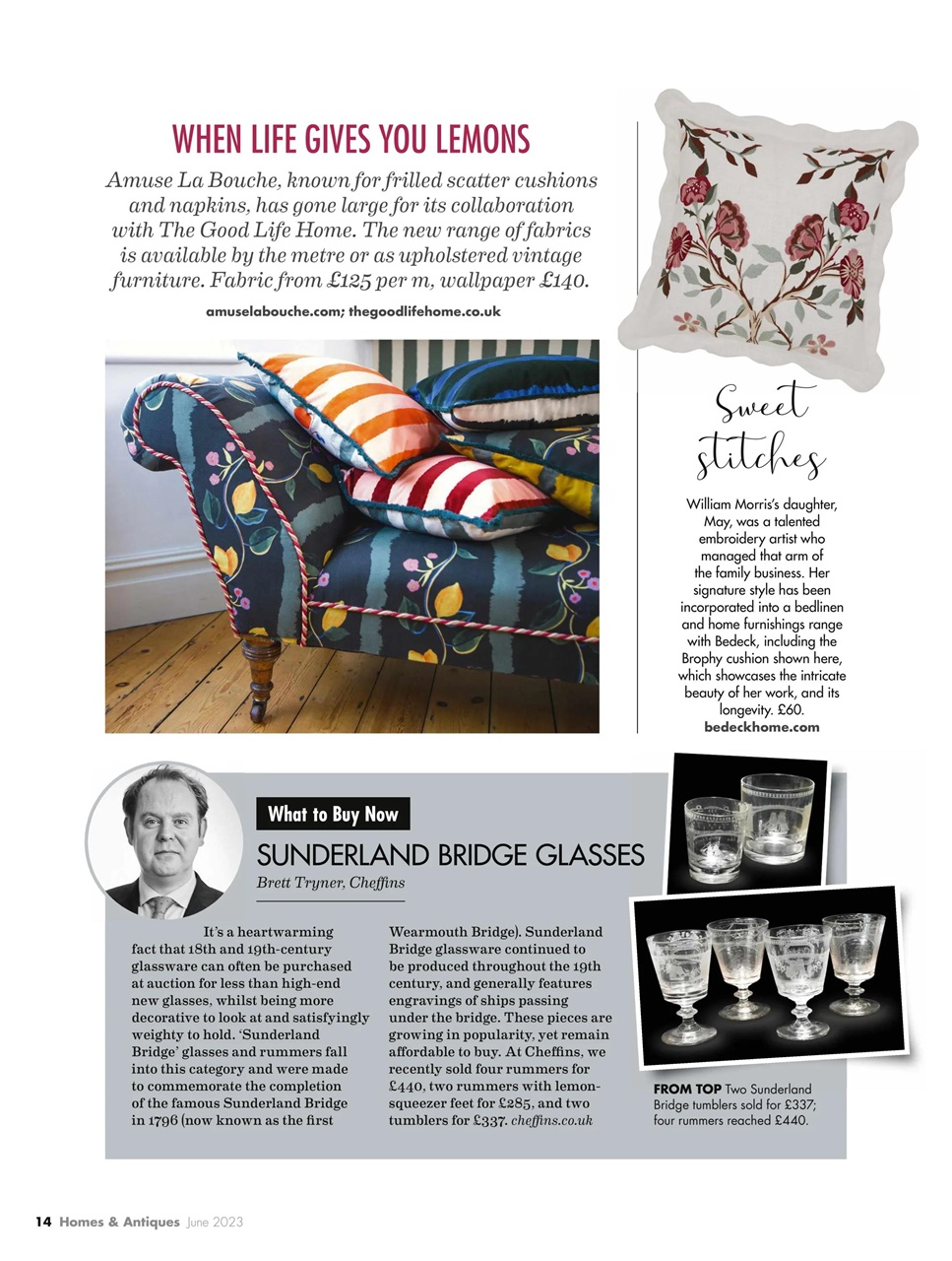 Homes & Antiques Magazine Preview Pages