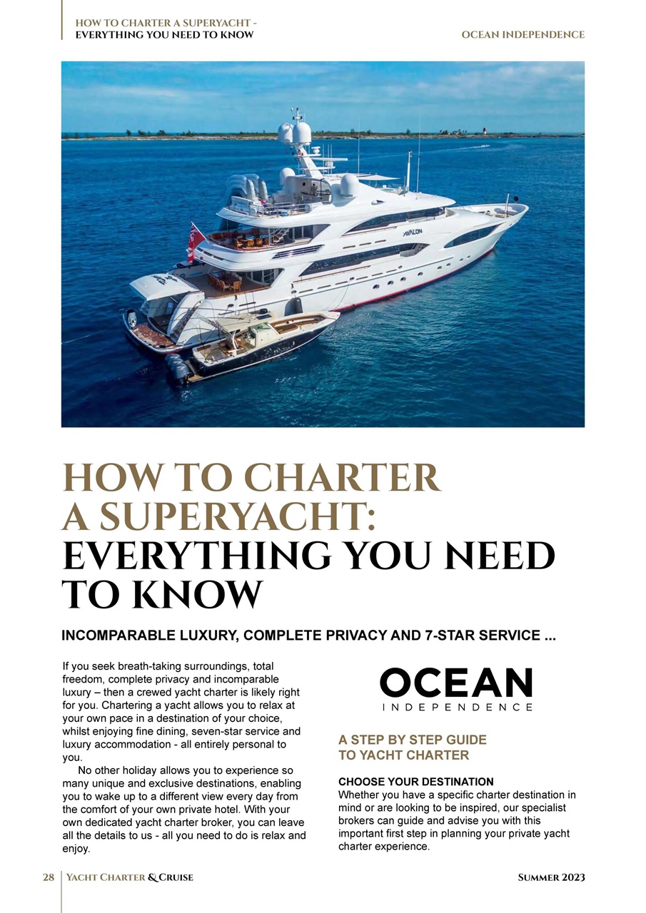 Yacht Charter & Cruise Preview Pages