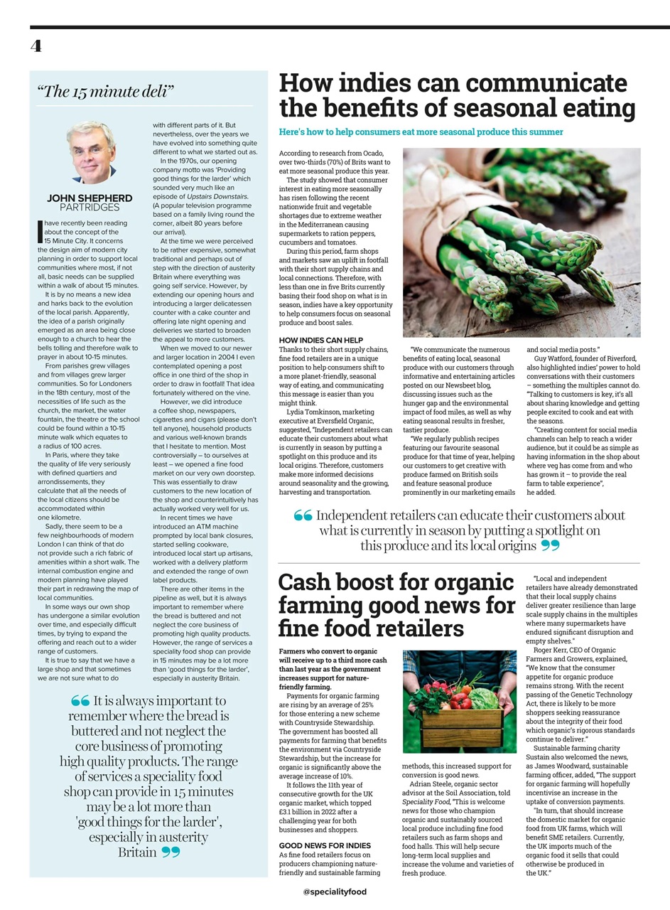 Speciality Food Preview Pages