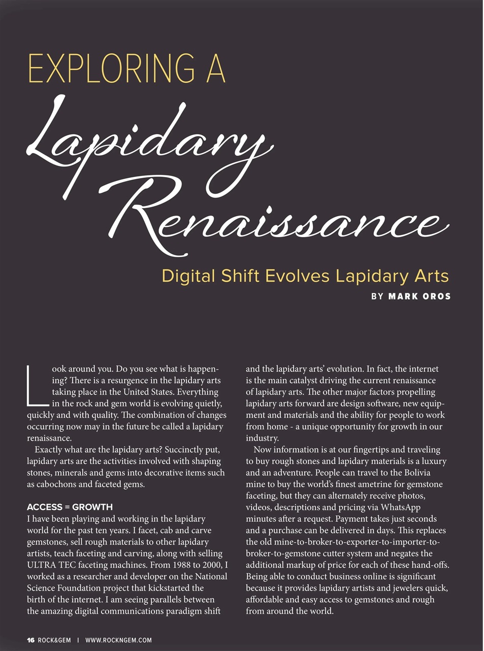 Rock&Gem Magazine Preview Pages