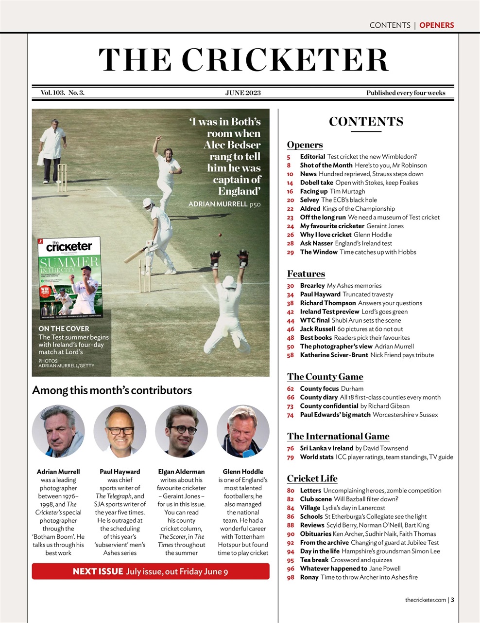 The Cricketer Magazine Preview Pages