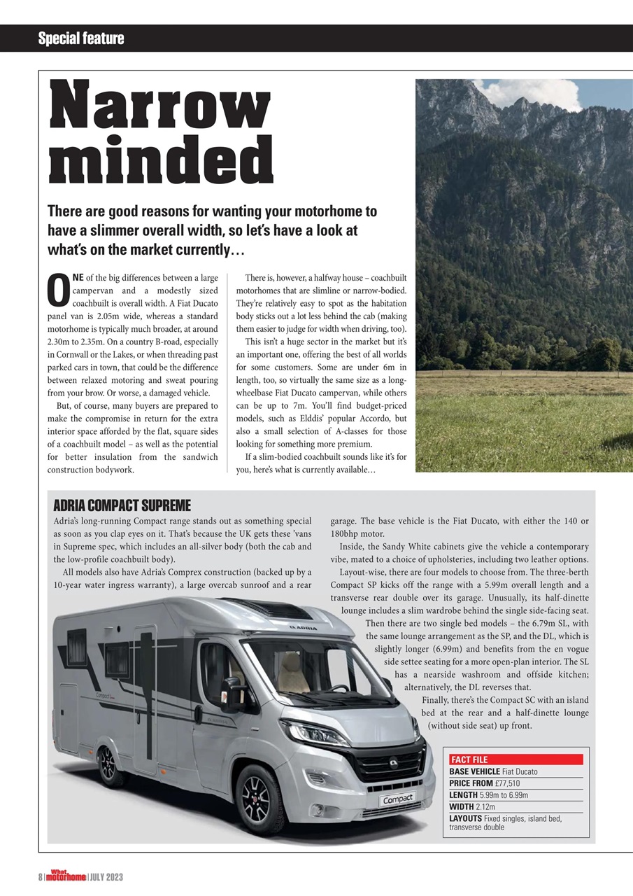 What Motorhome magazine Preview Pages