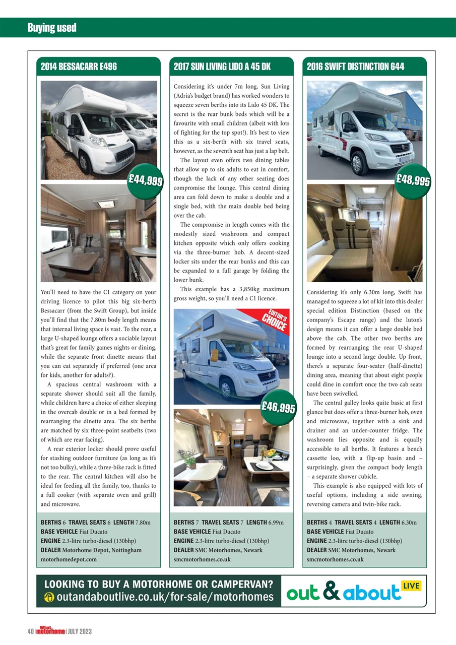 What Motorhome magazine Preview Pages