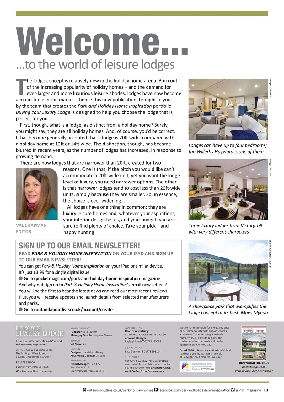 Park and Holiday Home Inspiration magazine Preview Pages