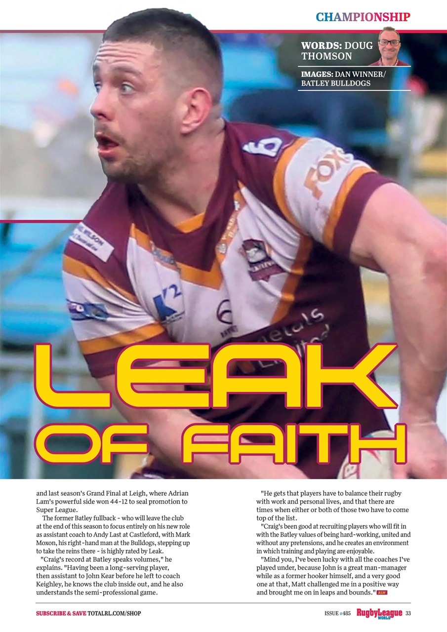 Rugby League World Preview Pages