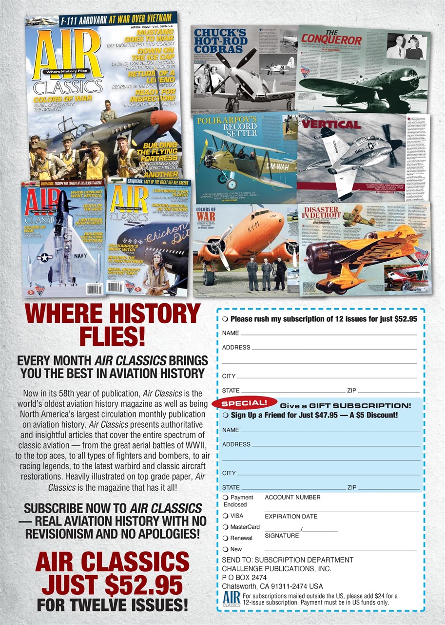 Air Classics - Where History Flies Preview Pages