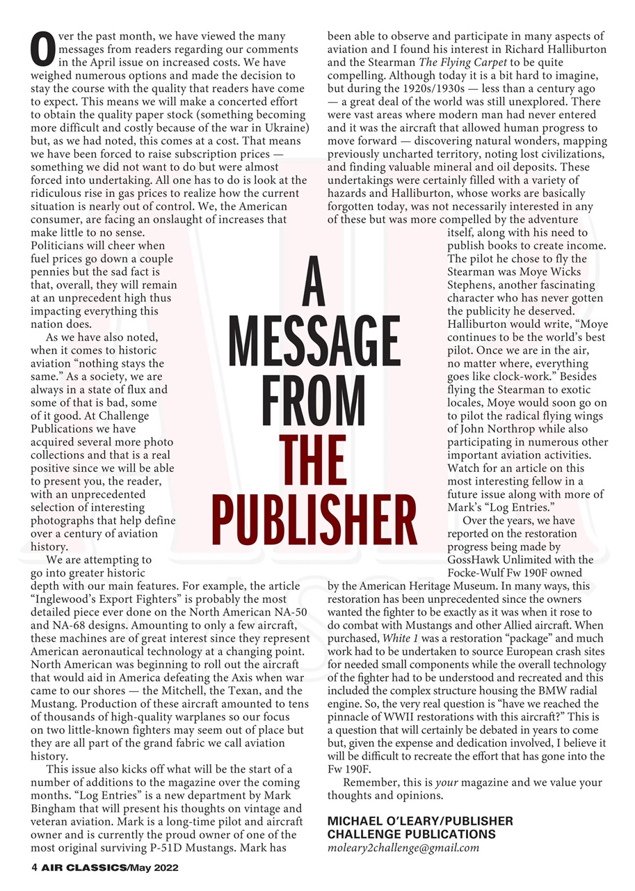 Air Classics - Where History Flies Preview Pages