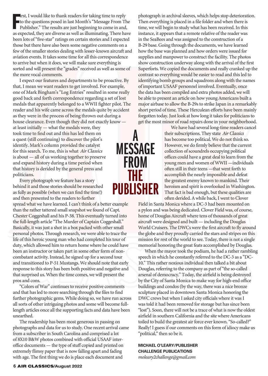 Air Classics - Where History Flies Preview Pages