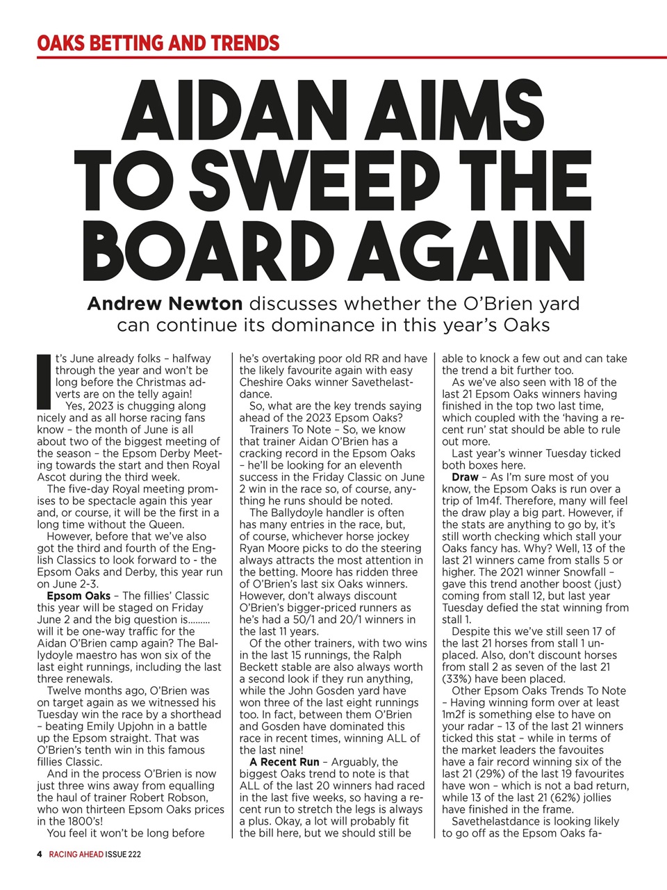 Racing Ahead Preview Pages