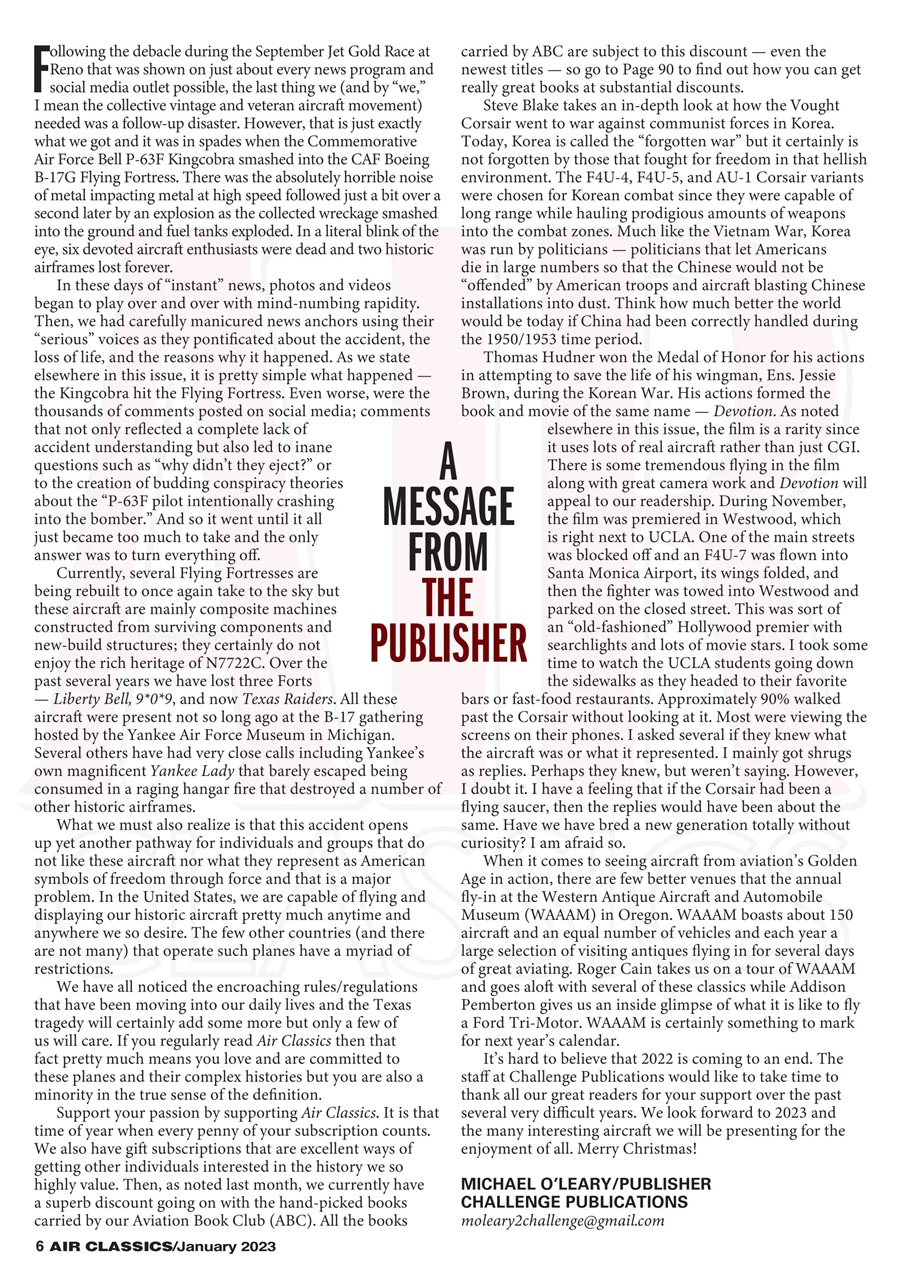 Air Classics - Where History Flies Preview Pages